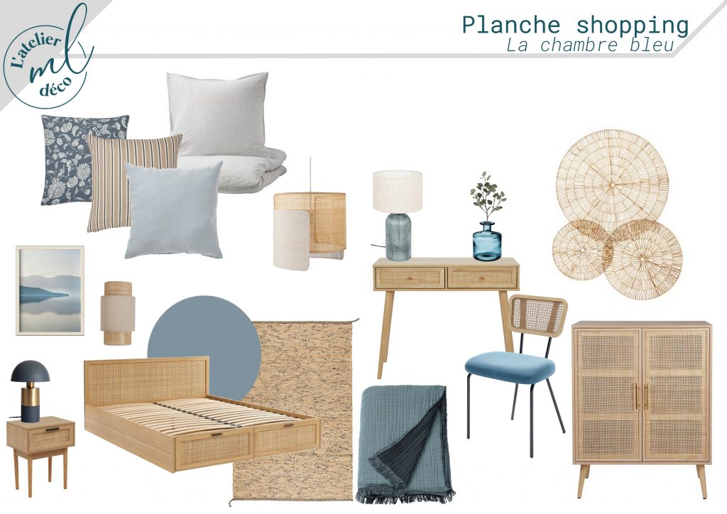 Planche shopping du projet d'une location meublée à Saint Valéry en caux