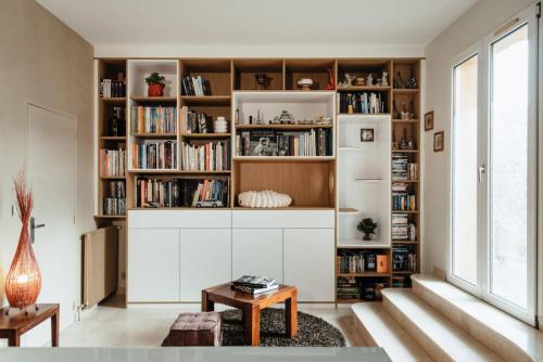 Photo de la création d'une bibliothèque sur mesure à Sotteville les Rouen